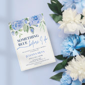 Elégant Blue Floral Bridal Shower Invitation