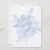 Elegant Blue Floral Frame Wedding Invitation (Dos)