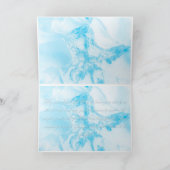 Elegant Blue Floral Happy Birthday Kaart (Binnen)