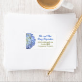 Elegant Blue Floral Hydrangea Wide Label (Insitu)