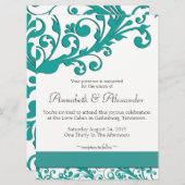 Elegant Blue Floral Kaart (Voorkant / Achterkant)