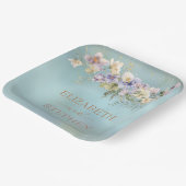 Elegant Blue Floral Paper Bord (Gebogen)