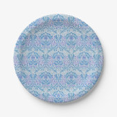 Elegant Blue Floral Pattern Papieren Bordje (Voorkant)
