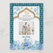 Elegant Blue Floral Ramadan Iftar Invitation (Dos)