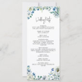 Élégant Blue Floral Spring Garden Programme de mar (Dos)