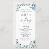 Élégant Blue Floral Spring Garden Programme de mar (Devant)