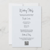 Elegant Blue Floral Two Sided Wedding Invitation Kaart (Achterkant)