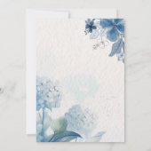 Elegant Blue Floral Watercolor Wedding Invitation  (Dos)