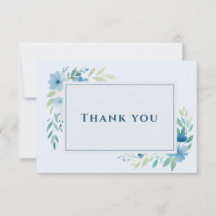 Elegant Blue Floral Weddenschap Hartelijk dank