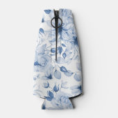 Elegant Blue Floral Wedding Flesjeskoeler (Achterkant)