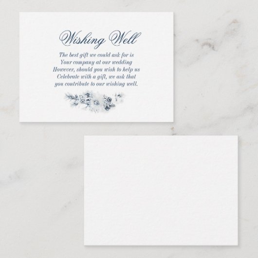 Elegant Blue Floral Wedding Good Informatiekaartje (Voorkant / Achterkant)