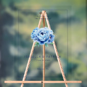 Elegant Blue Floral Wedding Invitation (Neutre)