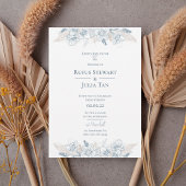Elegant Blue Floral Wedding Invitation