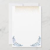 Elegant Blue Floral Wedding Invitation on White (Dos)