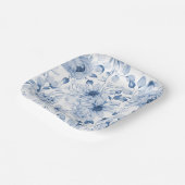 Elegant Blue Floral Wedding Paper Bord (Gebogen)