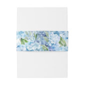 Elegant Blue Floral Wedding Uitnodigingen Wikkel (Achterkant Voorbeeld)