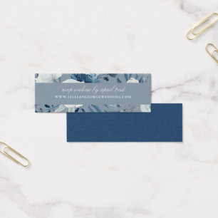 Elegant Blue Floral Wedding Website RSVP Mini Visitekaartjes