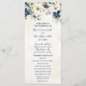 Elegant Blue Floral Winter Wedding Program Programma (Voorkant)