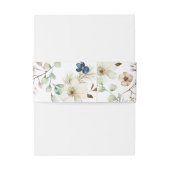 Elegant Blue Floral Winter Wedding Uitnodigingen Wikkel (Achterkant Voorbeeld)