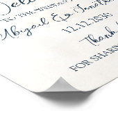 Elegant Blue Floral Winter Wedding Welcome Poster (Hoek)