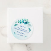 Elegant Blue Flower Gepersonaliseerd Afstuderen Bedankjes Labels (In situ)