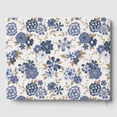 Elegant Blue Flowers Gastenboek (Achterkant)