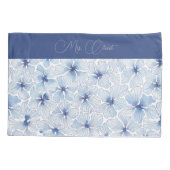 Elegant Blue Flowers Kussensloop (Achterkant)