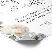 Elegant Blue Flowers Luier Raffle Poster (Hoek)