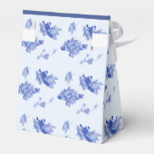 Elegant Blue Flowers Modern Retro Chinoiserie Bedankdoosjes (Achterkant)