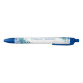 Elegant Blue Flowers Personalised Ink Pen (Bodem)
