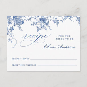 Elegant Blue Flowers Vrijgezellenfeest Recipe Kaar Briefkaart