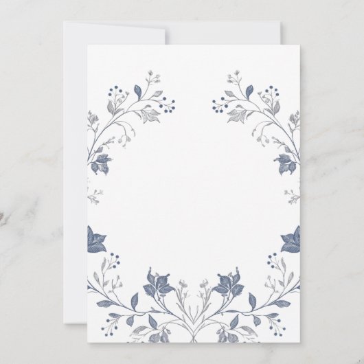 elegant blue frame Baptism Kaart (Achterkant)