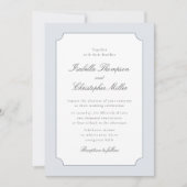 Elegant Blue Frame Classic Wedding Invitation  Kró (Devant)