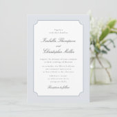 Elegant Blue Frame Classic Wedding Invitation  Kró (Debout devant)