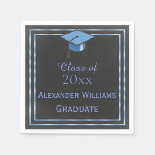 Elegant Blue Framed Afstuderen Servet