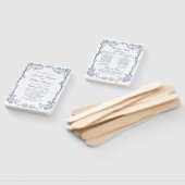 Elegant Blue France Flowers Wedding Programme Handwaaier (Niet-gemonteerd)