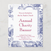 Elegant Blue French Baroque Toile Flyer (Achterkant)