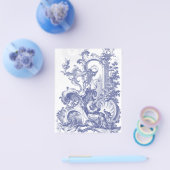 Elegant Blue French Baroque Toile Flyer (Enkel)