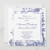 Elegant Blue French Baroque Toile Kaart (Achterkant)