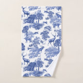 Elegant  Blue French Toile Deer Bad Handdoek (Handdoek)