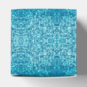 Elegant Blue Frost Sparkle Heart Favor Box Bedankdoosjes (Bovenkant)