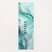 Elegant Blue Glitter Custom Name Yoga Mat (Voorkant)
