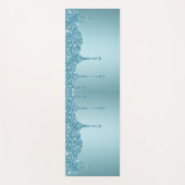Elegant Blue Glitter Custom Name Yoga Mat (Voorkant)