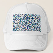 Elegant Blue Glitter Leopard Animal Print Trucker Pet (Voorkant)