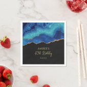 Elegant Blue Gold Abstract Marble Design Servet (Insitu)