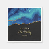 Elegant Blue Gold Abstract Marble Design Servet (Voorkant)