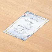 Elegant Blue & Gold Acrylic Wedding Invitation (Poser)