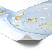 Elegant Blue Gold Agaat Boy Baby shower Welkom Poster (Hoek)