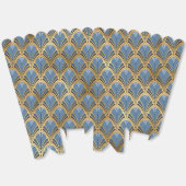 Elegant Blue Gold Art Deco  Pattern Bedankdoosjes (Ongevouwen)