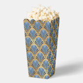 Elegant Blue Gold Art Deco  Pattern Bedankdoosjes (Popped)